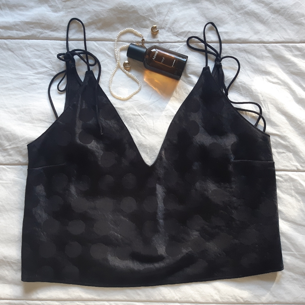 2/$30 - Victoria's Secret Black Satin Tie-strap Camisole